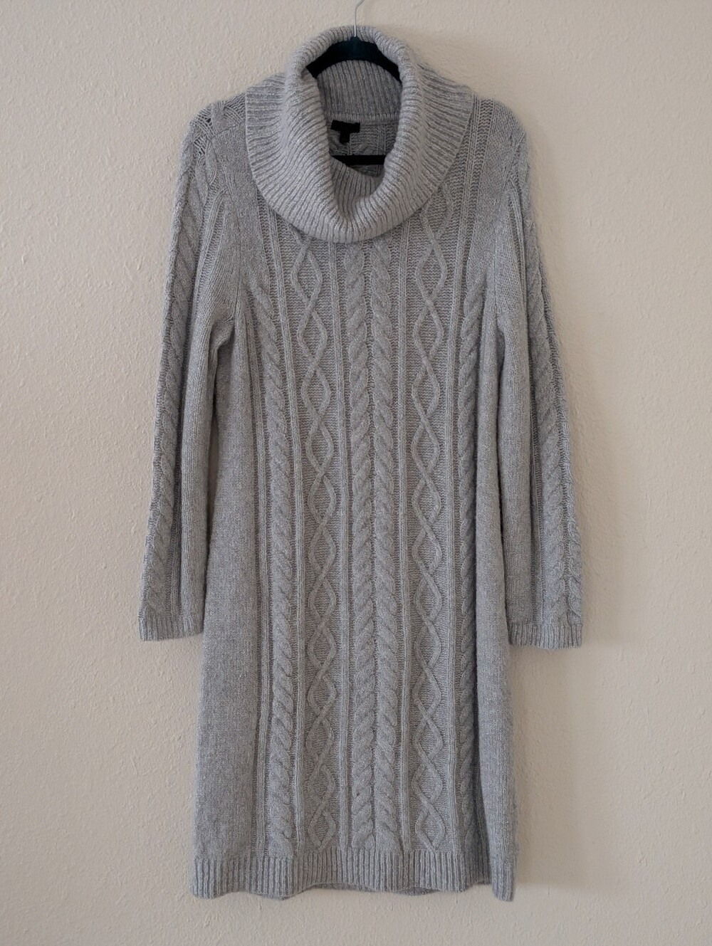 Talbots Long Sleeve Silver Sweater Dress Size Large